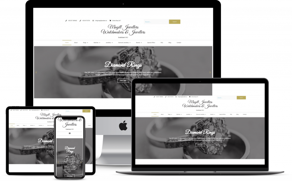 ecommerce web design ireland - jewellery shop
